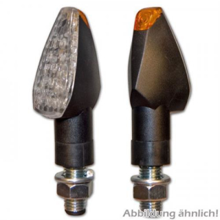 LED Blinker PEAK schwarz lang weißes Glas E geprüft M10 284691