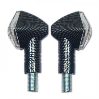 LED Blinker Diamond carbonlook kurz E geprüft * 13 LED s 12V 2W klares Glas M10 284715