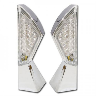 LED Blinker Square chrom klares Glas * Paar Maße: L 44 x B 18 mm M8 E geprüft 284812