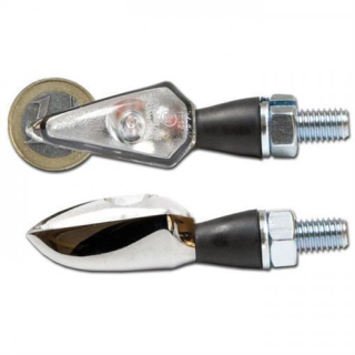 LED Blinker Spearhead chrom Alu klar M8 * Power LED Paar Gummiarm E geprüft 284822