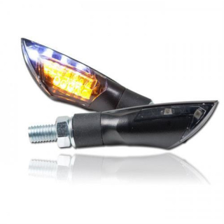 LED Blinker Standlicht kombi Dual schwarz Paar M8 L 50 x T 21 x H 21 mm getönt E geprüft 284835