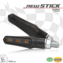 SMD Blinker New Stick schwarz getöntes Glas Paar M8...