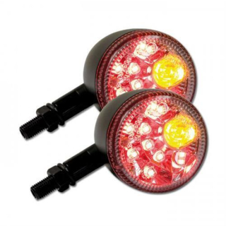 LED Blinker Rücklicht kombi Prisma Paar M10 schwarz matt klar L:88 mm Ø:60 mm E geprüft 284875