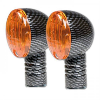 Micro Flash Blinker Carbonl. kurz gelbes Glas * 12V 21W Halogen E geprüft M10 285260