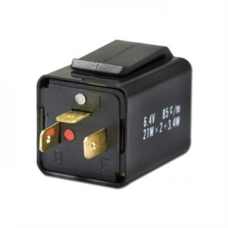 Blinkrelais elektr. 3-pol., 6V, 10-21W x 2 + 3,4W (B=gesch. Plus (49) L=Signal (49a), E=Masse (31), 286005